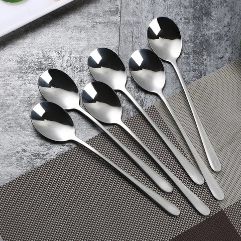 Stainless Steel Spoon Tableware Kitchen Cooking Utensil Tools Sliver Long Handle Soup Teaspoon Catering Cooking Coffee Scpoons