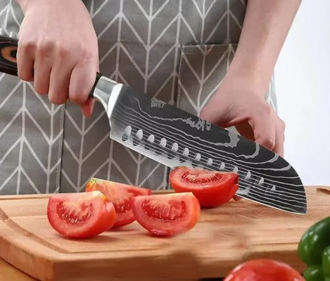 Professional Damascus Kitchen Knives High Carbon Stainless Steel Santoku Knife Sharp Cleaver Slicing Knife Butcher Boning Knife