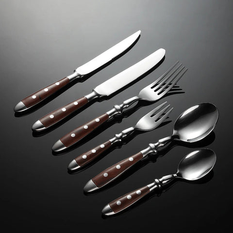 Classic Western Starpoint Cutlery Set Stainless Steel Steak Knife Spoon Fork Tableware Sets Retro Pretty Dinnerware Hotel Gift