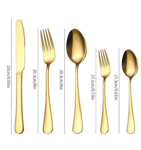 Flatware Sets Gold Silver Stainless Steel Food Grade Silverware Cutlery Set Utensils Include Knife Fork Spoon Teaspoon ni127