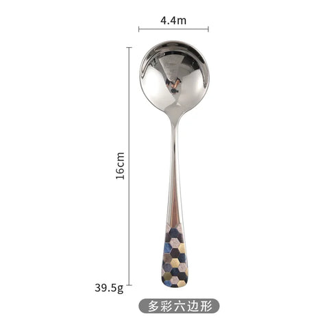 304 stainless steel Korean-style small round spoon chopsticks spoon embossed bump small spoon chopsticks cutlery set dinner set