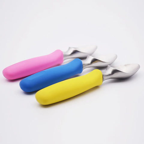 Self-melting Design Ice Cream Scoop Non-stick Plastic Handle Ice Cream Digger Durable Stainless Steel Fruit Puree Shovel Party