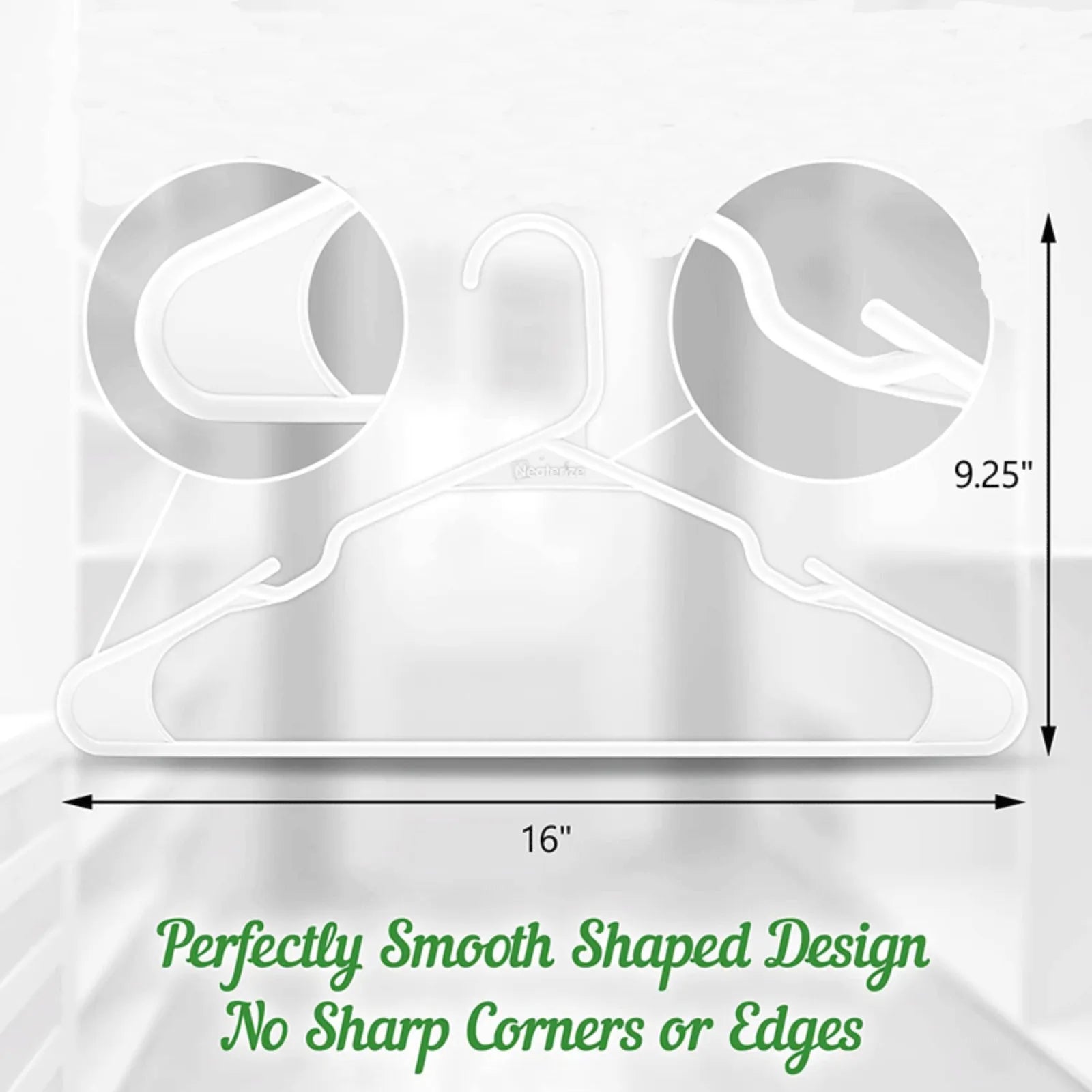 20pcs Clothes Hanger Hanger With Grooves For Airing Children Adult Plastic Thick Non-Slip Dip Plastic Coat Hanger For Clothes