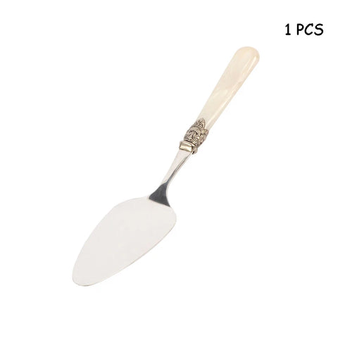 Stainless Steel Flatware Set, Knife, Fork, Spoon, Marble Plastic Handle, Household Light, Luxury Dessert Scoop, Steak Sword