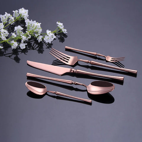 10/15/20/25/30Pcs Gold Tableware Dinnerware Stainless Steel Cutlery Set Sliver Knife Fork Spoon Set Kitchen Utensils Flateware