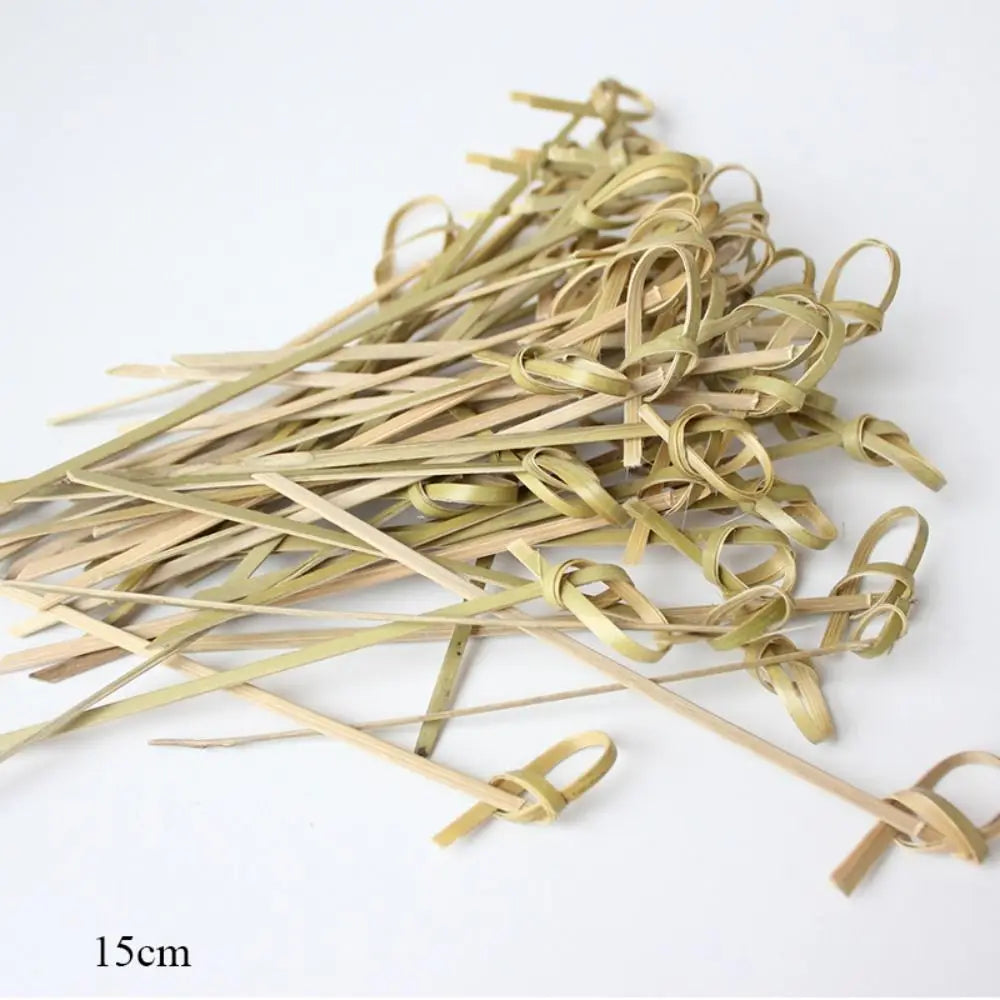 100pcs Household Disposable Cocktail Picks Party Decoration Bar Tool Bamboo Knot Skewers Barbeque Kitchen & Bar Bamboo Knot