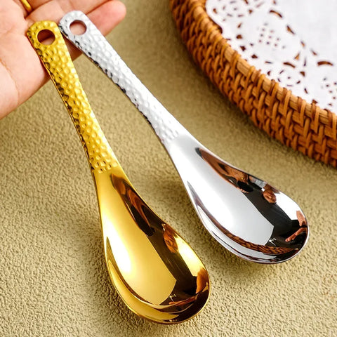 5Pcs Stainless Steel Spoon Thicken Soup Spoons for Hot Pot Scoops Colander Home Multipurpose Kitchen Tableware Cooking Tools