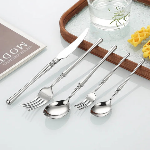 Fashion Cutlery 18/10 stainless steel 304 Classical Flatware Dinnerware Set Knife Fork Spoon Drop Shipping