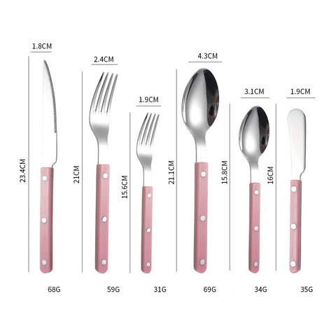 Fashion New Colorful Handle 304 Cutlery Set 18/10 Stainless Steel Creativity Gift Flatware Knife Fork Spoon Drop Ship