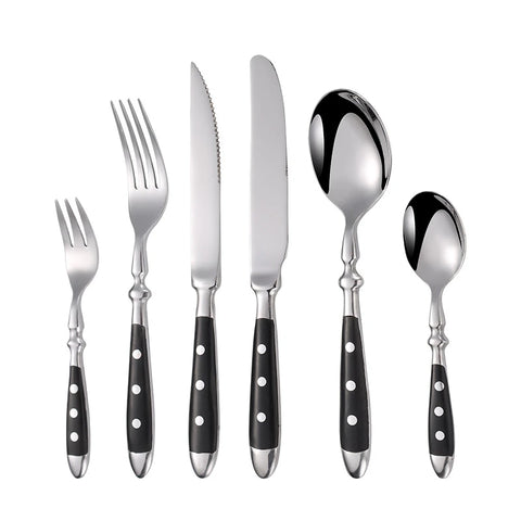 Classic Western Starpoint Cutlery Set Stainless Steel Steak Knife Spoon Fork Tableware Sets Retro Pretty Dinnerware Hotel Gift