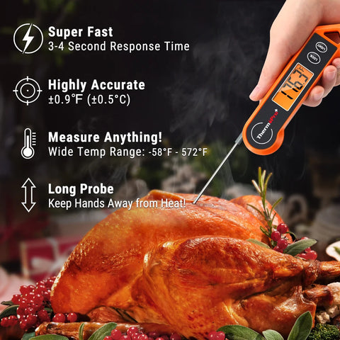 ThermoPro TP19H Digital  Waterproof Cooking Thermometer with  BBQ Thermometer  Backlight and Calibration