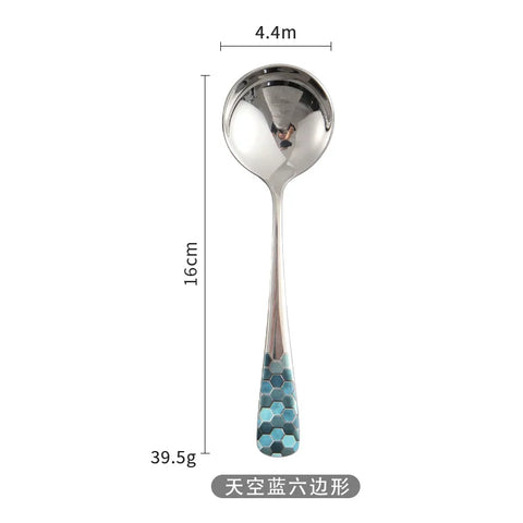 304 stainless steel Korean-style small round spoon chopsticks spoon embossed bump small spoon chopsticks cutlery set dinner set