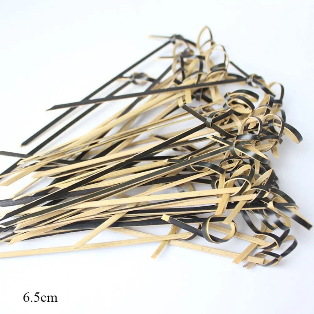100pcs Household Disposable Cocktail Picks Party Decoration Bar Tool Bamboo Knot Skewers Barbeque Kitchen & Bar Bamboo Knot