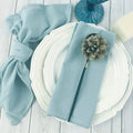 Set of 12 Cotton Cloth Napkins 30x45cm Dusty Blue Fabric Serviette Kitchen Tea Table Towel for Home Wedding Decoration Christmas - Wiktra