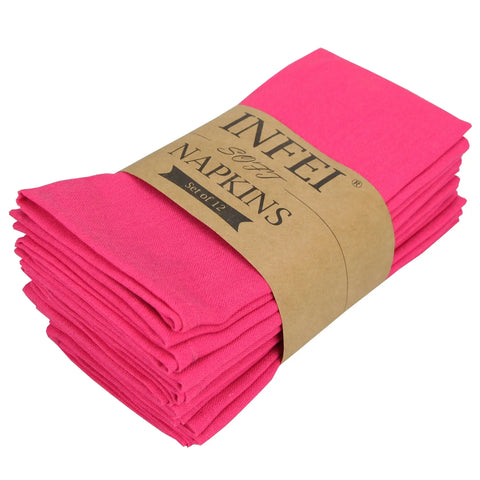 Set of 12 PCS 40x40cm Cotton Linen Blended Cloth Napkins Placemats Soft Dining Table Tea Towels For Home & Events Use/40x40cm napkins - Wiktra