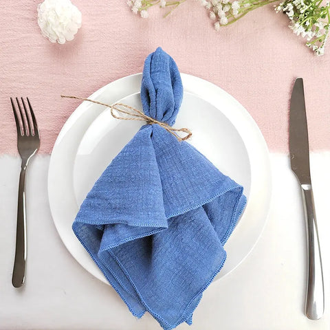 Set of 50 Cotton Cloth Napkins Gauze Fabric 30x30 Cm Factory Outlet Wedding Decor Everyday Use Dinner  Tea Towel Table  Village - Wiktra