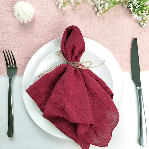 Set of 50 Cotton Cloth Napkins Gauze Fabric 30x30 Cm Factory Outlet Wedding Decor Everyday Use Dinner  Tea Towel Table  Village - Wiktra