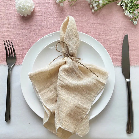 Set of 50 Cotton Cloth Napkins Gauze Fabric 30x30 Cm Factory Outlet Wedding Decor Everyday Use Dinner  Tea Towel Table  Village - Wiktra