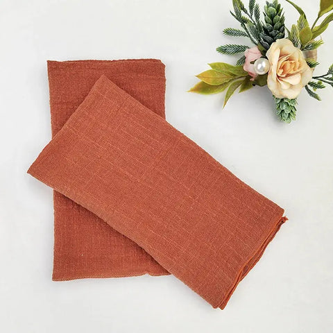 Set of 6  Terracotta Sewing Cloth Napkins Cotton Factory Wholesale Fabric Serviette Gauze Table Towels Wedding Decoration Easter - Wiktra