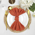 Set of 6  Terracotta Sewing Cloth Napkins Cotton Factory Wholesale Fabric Serviette Gauze Table Towels Wedding Decoration Easter - Wiktra