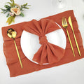 Set of 6  Terracotta Sewing Cloth Napkins Cotton Factory Wholesale Fabric Serviette Gauze Table Towels Wedding Decoration Easter - Wiktra