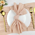 Set of 6  Terracotta Sewing Cloth Napkins Cotton Factory Wholesale Fabric Serviette Gauze Table Towels Wedding Decoration Easter - Wiktra