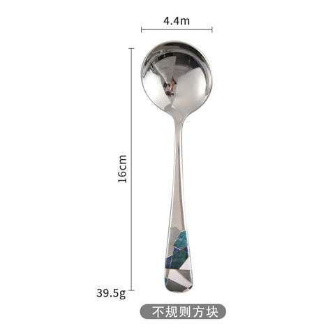 304 stainless steel Korean-style small round spoon chopsticks spoon embossed bump small spoon chopsticks cutlery set dinner set