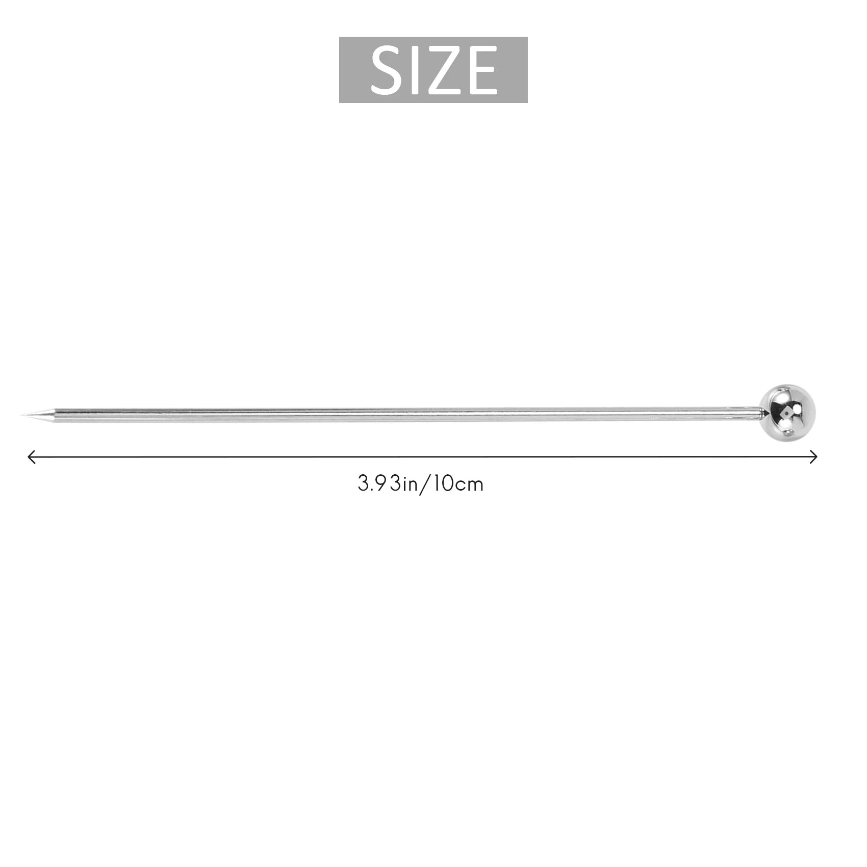 15Pcs Cocktail Picks, 4 Inch Reusable Stainless Steel Picks Cocktail Toothpicks for Olives Appetizers Sandwich