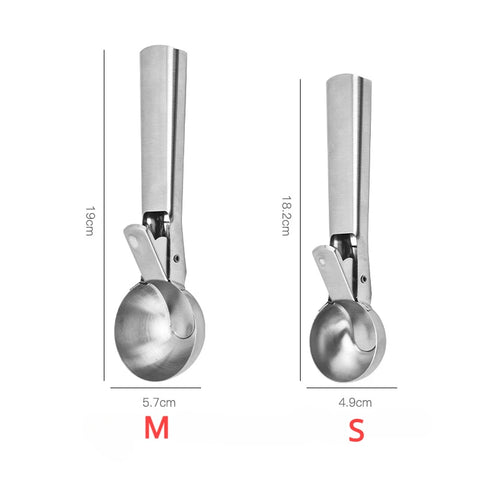 Stainless Steel Ice Cream Scoop Reboundable Ball Scooper Ice Cream Scoop Fruit Ball Scooper Ice Cream Mold