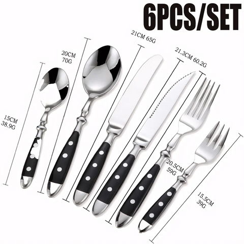 Hotel Stainless Steel Table Knife Fork Spoon Sets Teaspoon Teafork Steak Knife Cutlery Restaurant Serviing Set Black Wood Handle