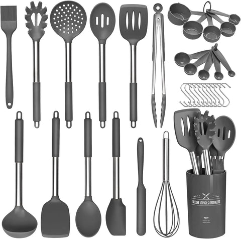 Silicone Kitchen Utensils Set Utensilios de Cocina Cucharas de Silicona Para Cocina 33Pcs Silicone Cooking Utensils Set for Nons