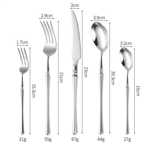 Fashion Cutlery 18/10 stainless steel 304 Classical Flatware Dinnerware Set Knife Fork Spoon Drop Shipping