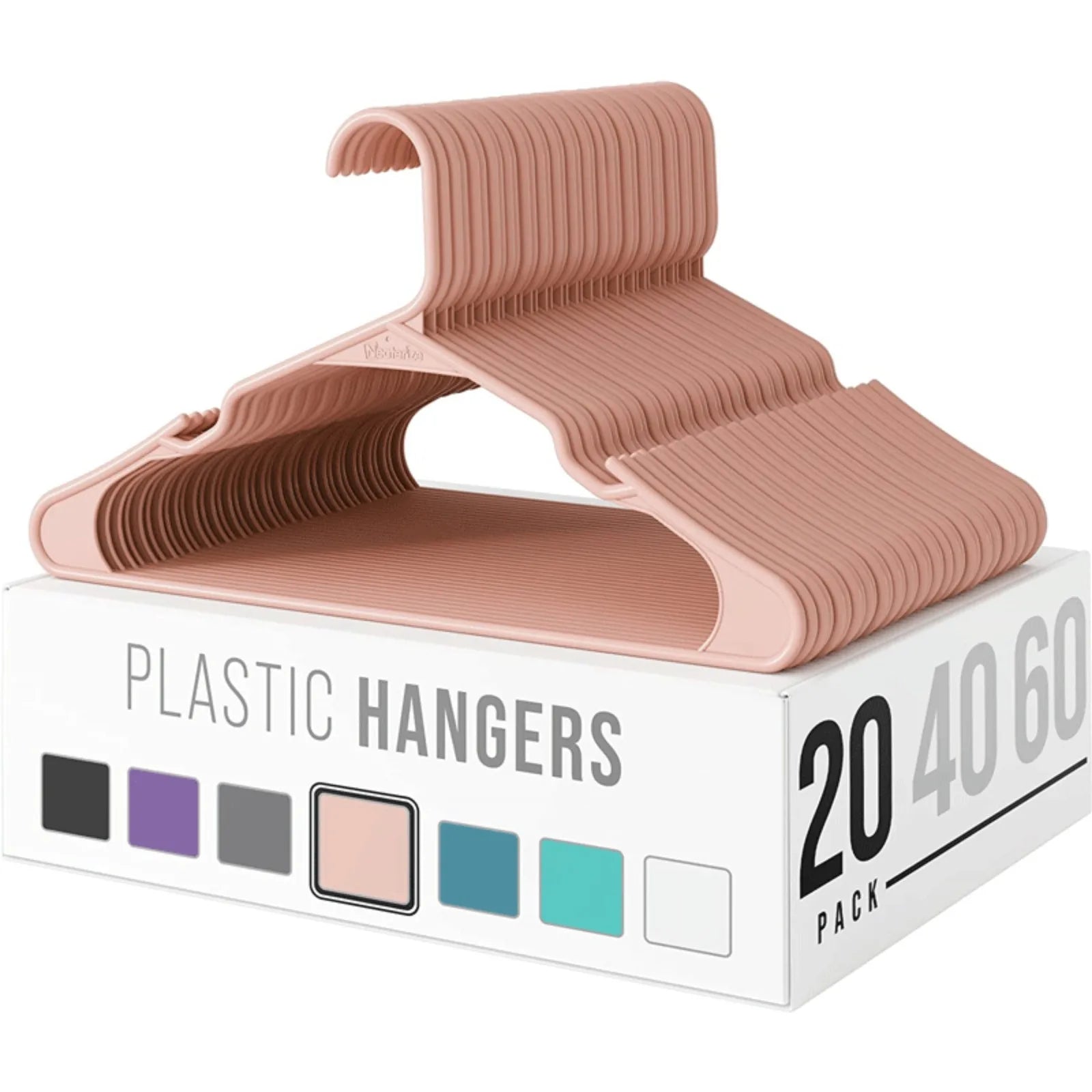 20pcs Clothes Hanger Hanger With Grooves For Airing Children Adult Plastic Thick Non-Slip Dip Plastic Coat Hanger For Clothes