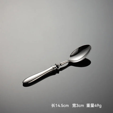 Heavy Gourd Handle Stainless Steel Cutlery Set Luxury Forged Knife Fork Spoon Shell Spoon Kits Dessert Full Dining Tableware