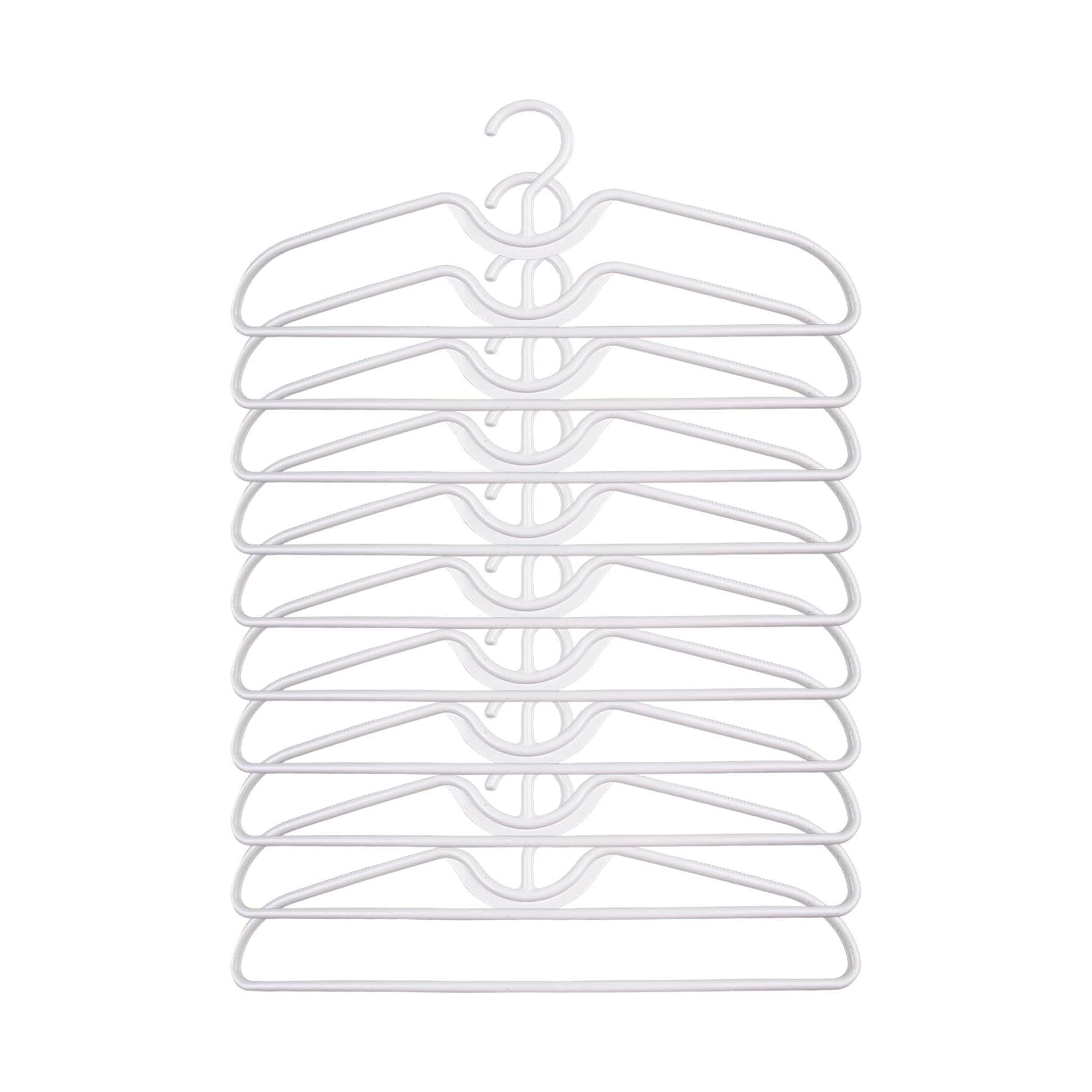 "Short Neck Anti-Slip Plastic Hanger Set – Space-Saving Design"
