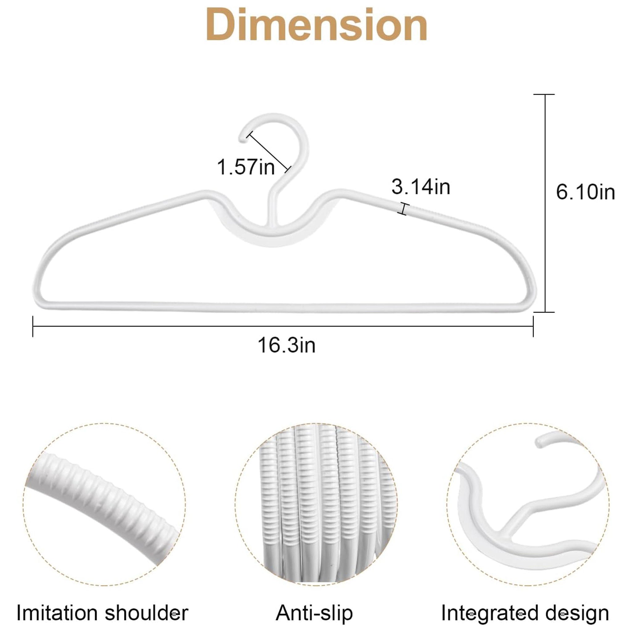 "Short Neck Anti-Slip Plastic Hanger Set – Space-Saving Design"