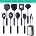 Silicone Cooking Tools Kit Non Stick Kitchen Utensil Set Accessories Spatula Shovel  Stirring Spoon Whisk Brush Heat Resistant wiktra