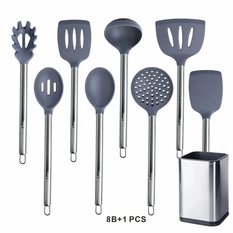 Silicone Kitchen Utensil Set Non Stick kitchenware Spatula Shovel Spoon Turner Cooking Tools Heat Resistant Cookwear Accessories