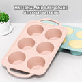 Silicone Muffin Pan Metal Reinforced Frame Cake Pan Easy to Handle 6 holes Baking Mold Nonstick Ice Cube Tray Baking Accessory wiktra