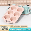 Silicone Muffin Pan Metal Reinforced Frame Cake Pan Easy to Handle 6 holes Baking Mold Nonstick Ice Cube Tray Baking Accessory wiktra