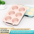 Silicone Muffin Pan Metal Reinforced Frame Cake Pan Easy to Handle 6 holes Baking Mold Nonstick Ice Cube Tray Baking Accessory wiktra