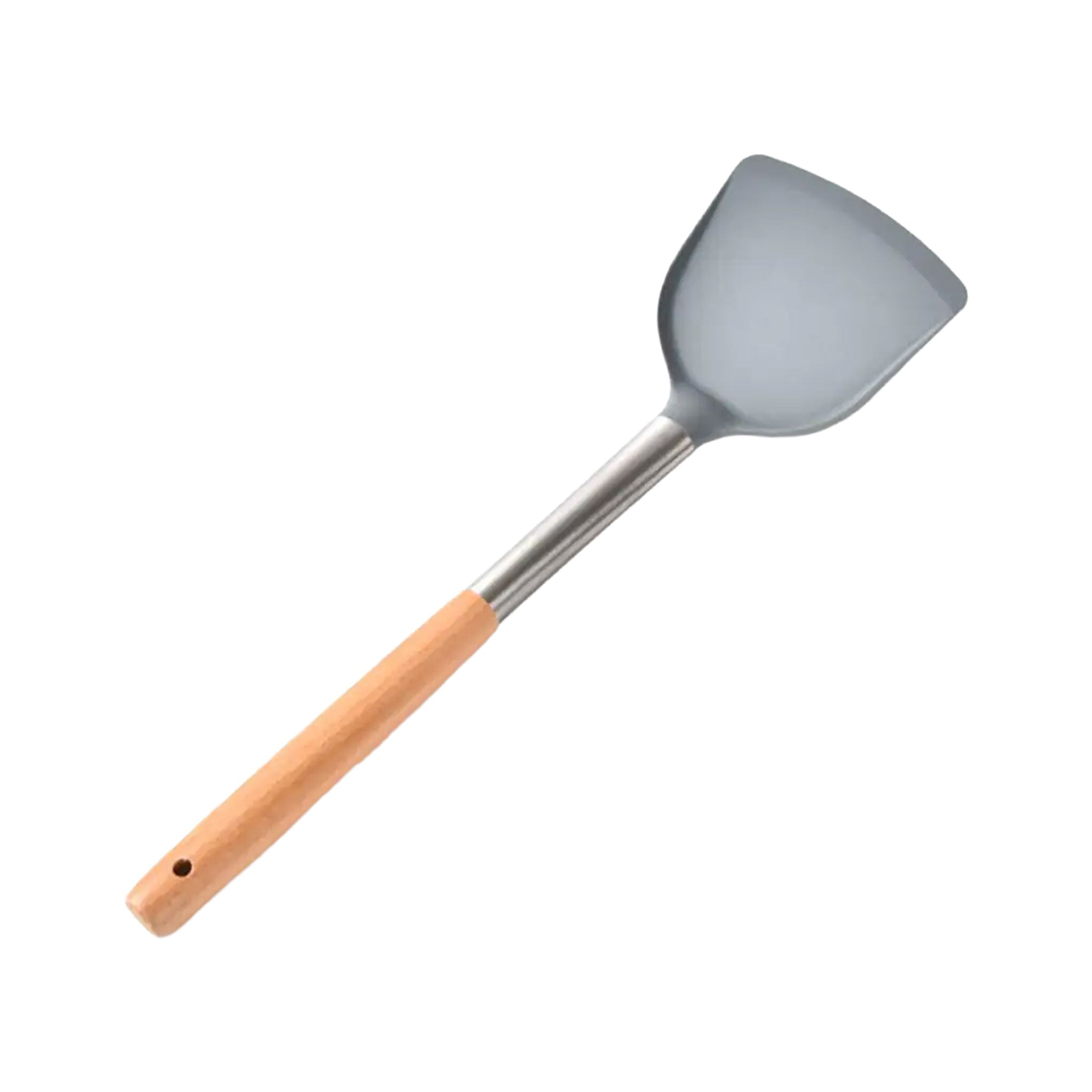 Silicone Non-Stick Frying Spatula with Wooden Handle – Food-Grade Duck Tongue Scraper