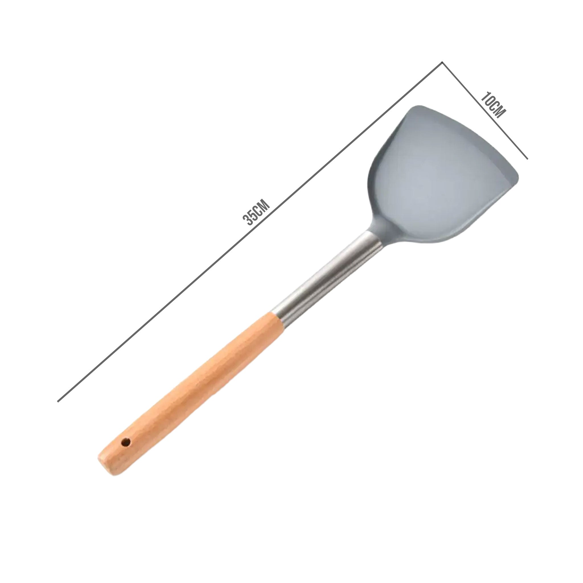 Silicone Non-Stick Frying Spatula with Wooden Handle – Food-Grade Duck Tongue Scraper