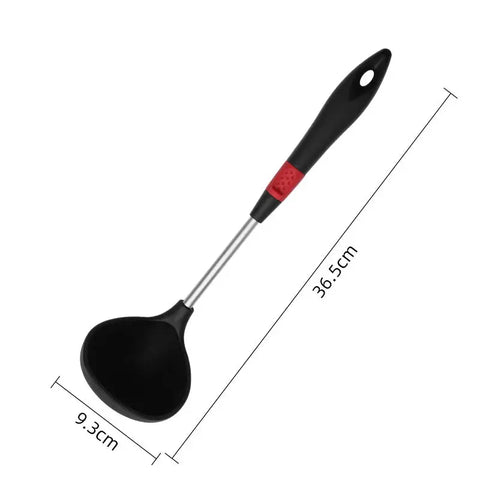 Silicone Soup Spoon Colander Stainless Steel Handle Fried Leakage Shovel Rice Scoop Cooking Utensils