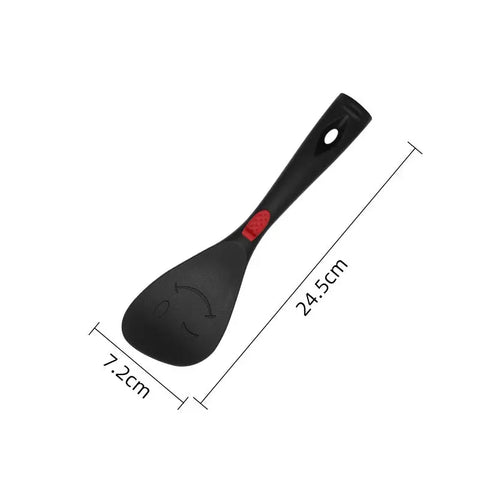 Silicone Soup Spoon Colander Stainless Steel Handle Fried Leakage Shovel Rice Scoop Cooking Utensils