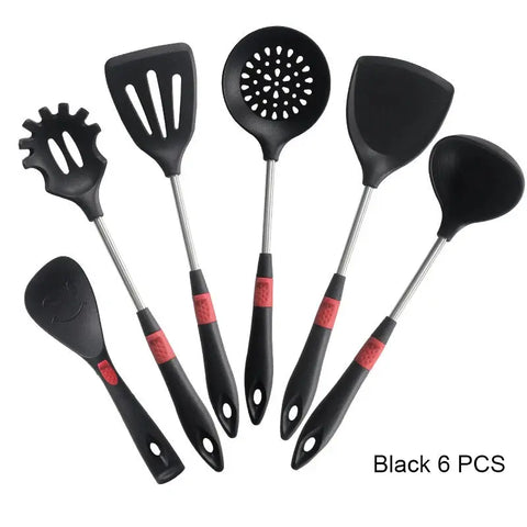 Silicone Spatula Set Cooking Utensil Heat-Resistant Stainless Steel Core Eggs Pancakes   Non-stick Cookware Kitchen Gadget