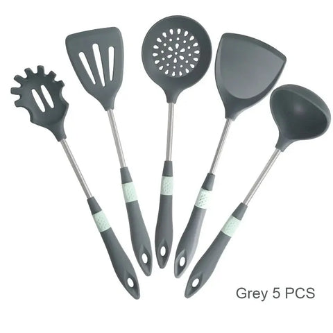 Silicone Spatula Set Cooking Utensil Heat-Resistant Stainless Steel Core Eggs Pancakes   Non-stick Cookware Kitchen Gadget