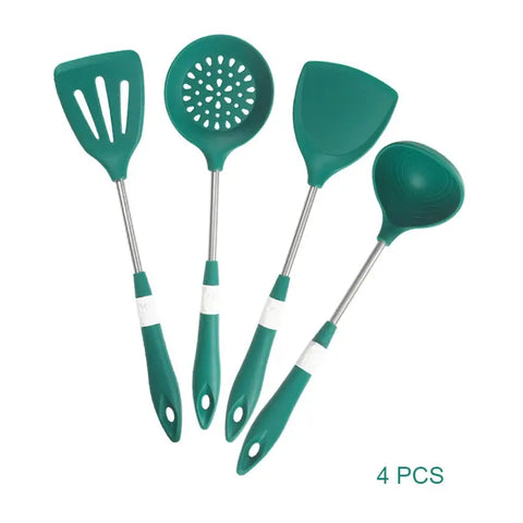 Silicone Spatula Set Cooking Utensil Heat-Resistant Stainless Steel Core Eggs Pancakes   Non-stick Cookware Kitchen Gadget