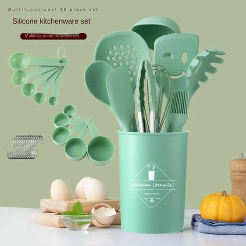 Silicone kitchenware set, silicone shovel, high-temperature-resistant soup shell, noodles, household spoon, leaking spoon wiktra