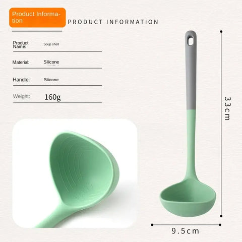 Silicone kitchenware set, silicone shovel, high-temperature-resistant soup shell, noodles, household spoon, leaking spoon